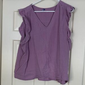 Old Navy Lavender Ruffle Sleeve Blouse